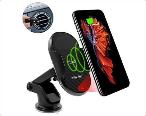 Maxjoy Fast Wireless Charging Car Mount for iPhone XR, Xs, Xs Max