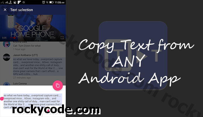 Hvordan kopiere tekst fra Android-apper som ikke en gang lar deg velge dem