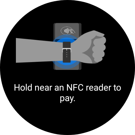   Trykk for å betale med Samsung Pay på Galaxy Watch 4