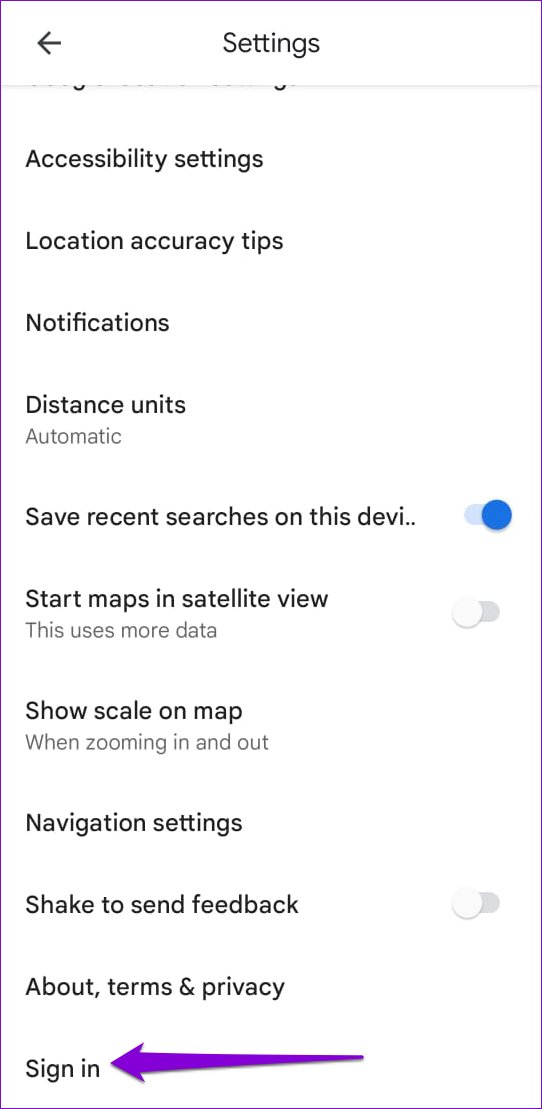   Logg på Google Maps for Android