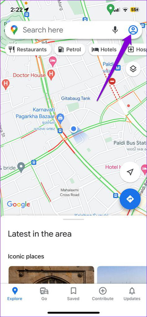   Logg på Google Maps for iPhone