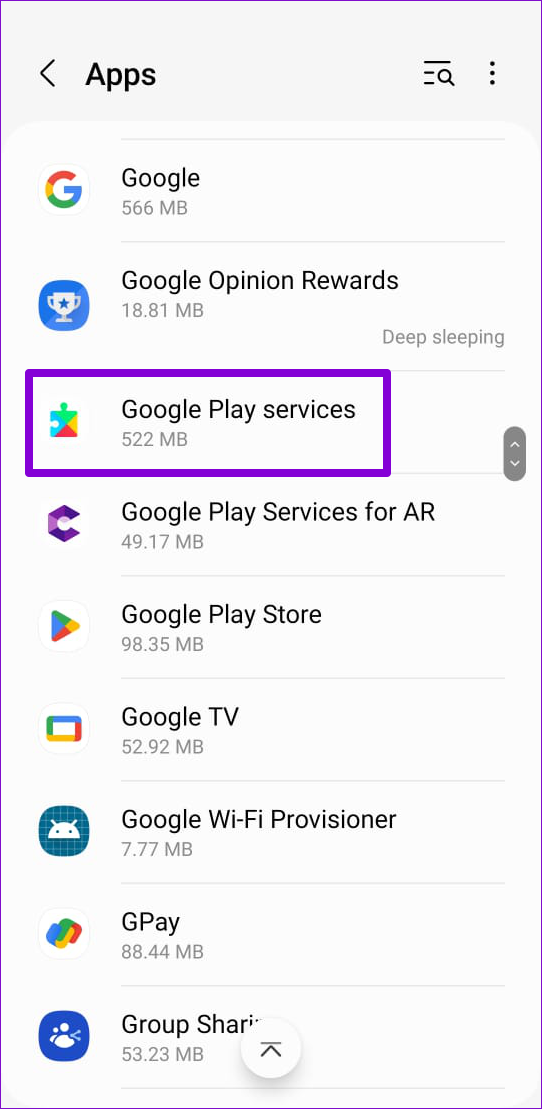   Google Play-tjenester på Android