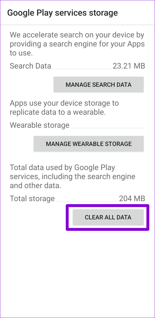   Tilbakestill Google Play Services på Android
