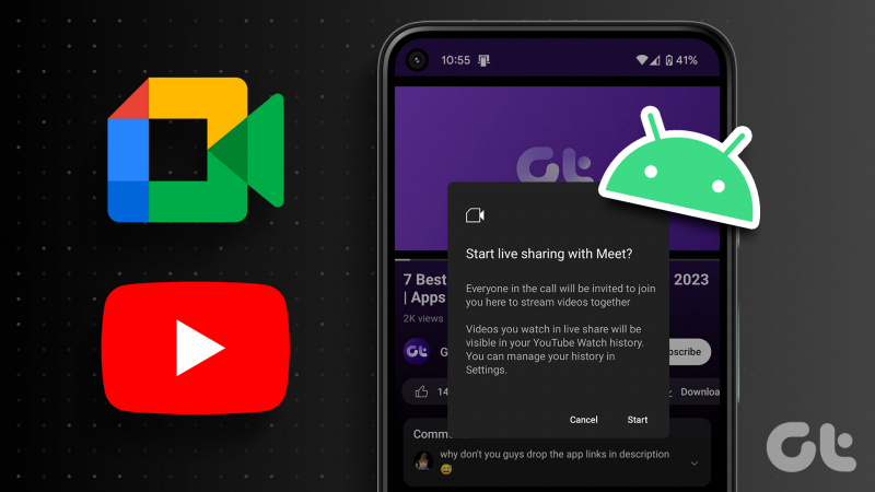Cum să utilizați Google Meet Live Sharing pe YouTube pe Android