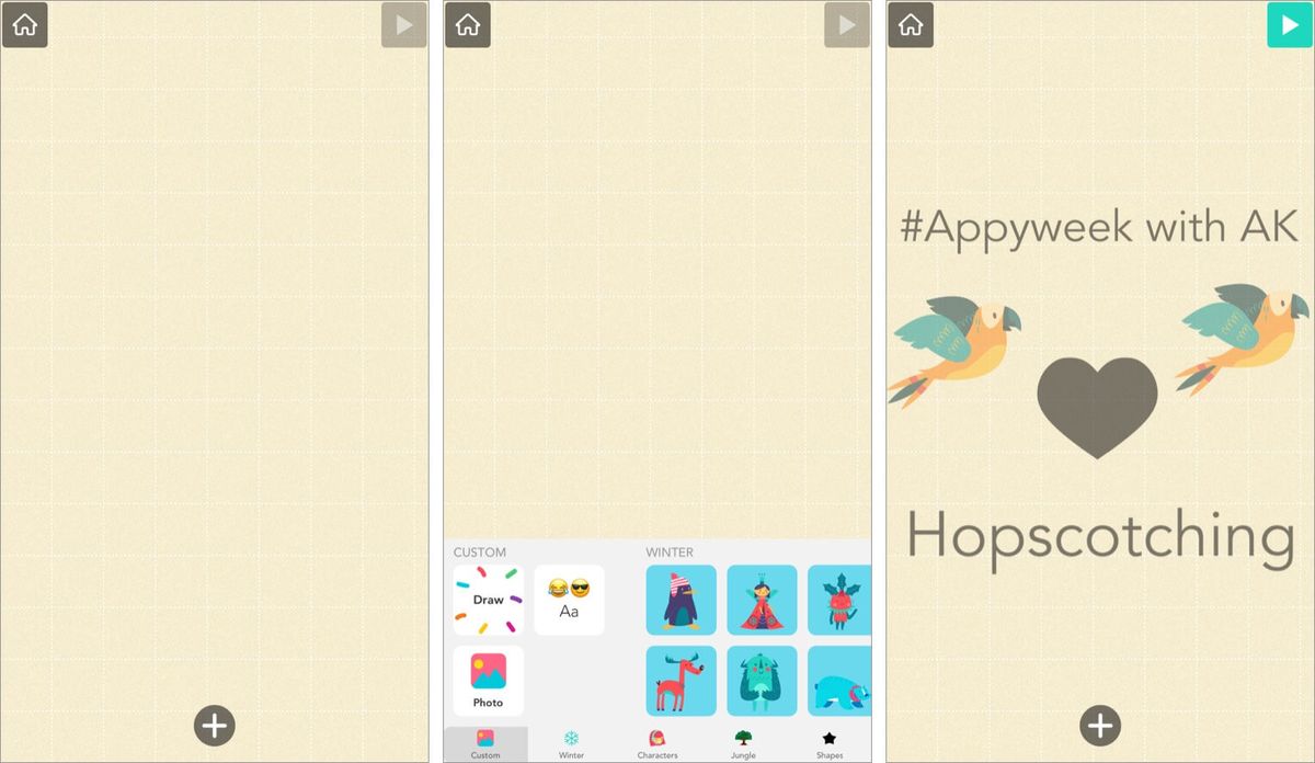 Vanlig grafpapir bakgrunn i Hopscotch app for iPhone og iPad