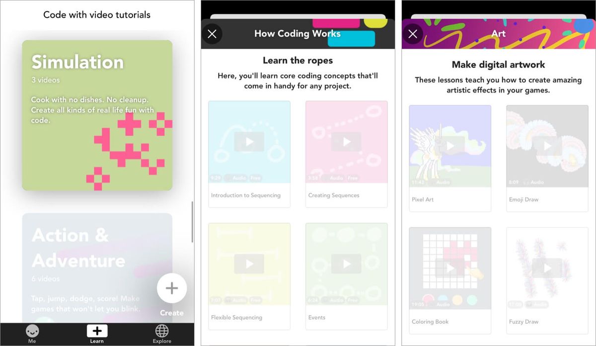 Bred kodning läroplan som erbjuds av Hopscotch iPhone app