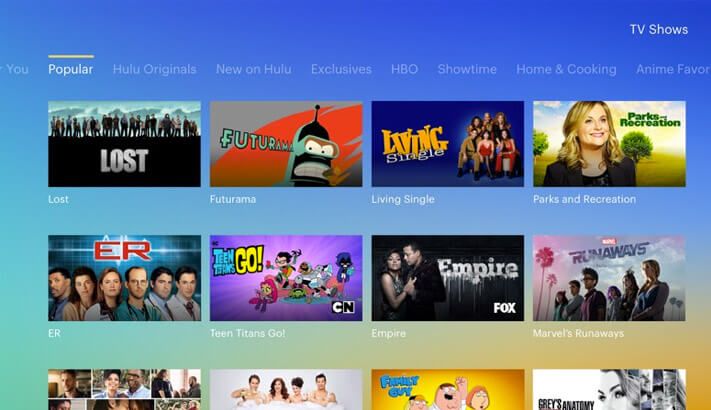 Hulu Apple TV App Skærmbillede