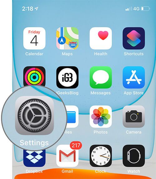 Otevřete aplikaci Nastavení na iPhone