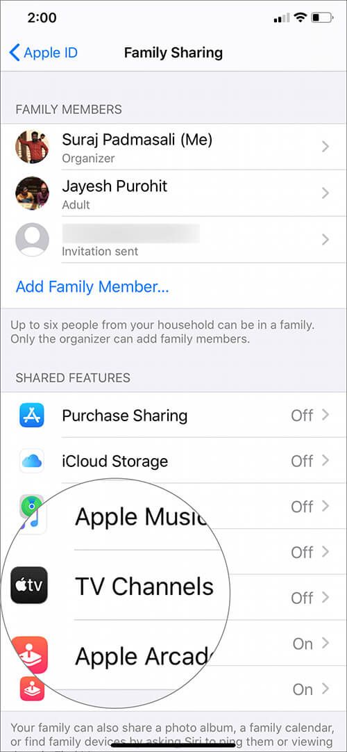 Tryk på tv-kanaler for at dele Apple TV Plus med familie og venner på iPhone