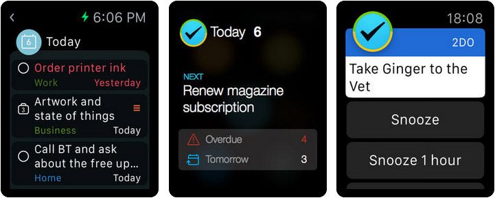 2 Screenshot aplikácie Apple Watch Reminder