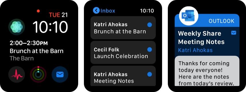 Εφαρμογή email Microsoft Outlook για Apple Watch