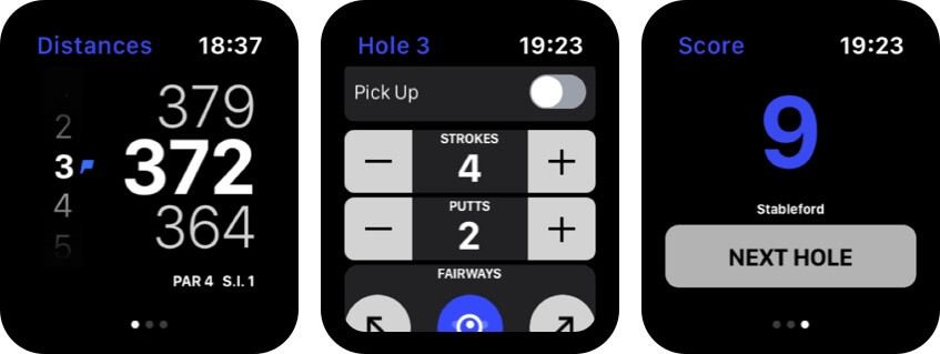 „Hole19 Apple Watch Golf App“ ekrano kopija
