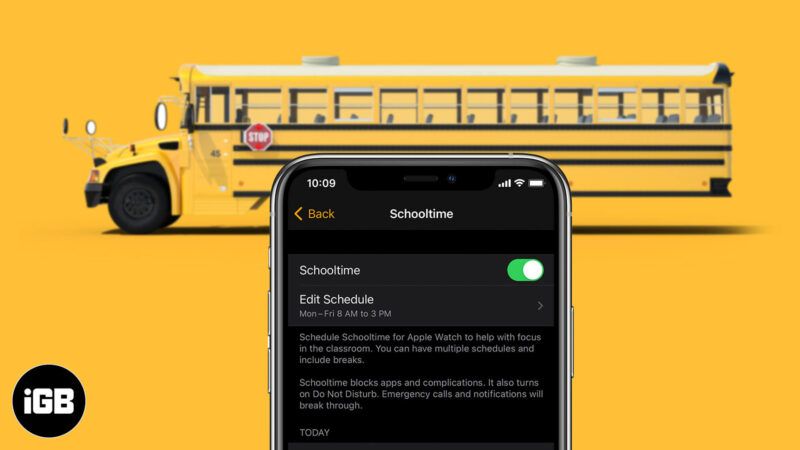 So verwenden Sie Schooltime auf der Apple Watch in watchOS 7