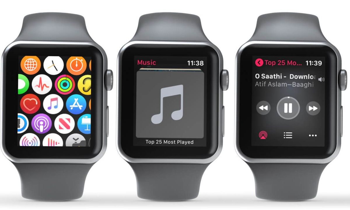 Vis på iPhone, Library og For You-alternativet på Apple Watch