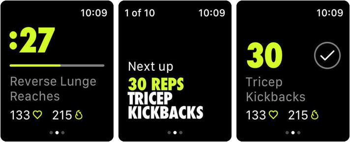 Skjermbilde av Nike Training Club Apple Watch App