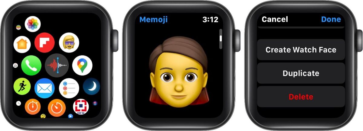 siųsti memoji žinutes į „Apple Watch“