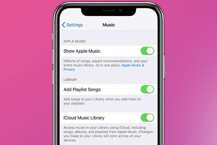 Apple Music के साथ iCloud Music लाइब्रेरी चालू करें