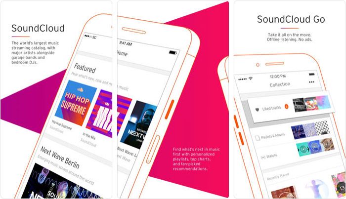 SoundCloud Music Streaming iPhone og iPad App Skærmbillede