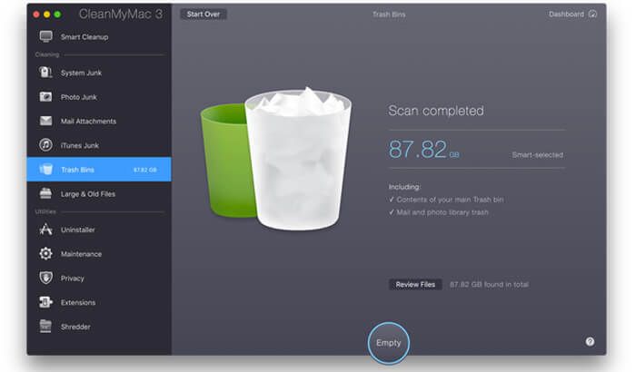 Screenshot softvéru CleanMyMac pre Mac Cleaner