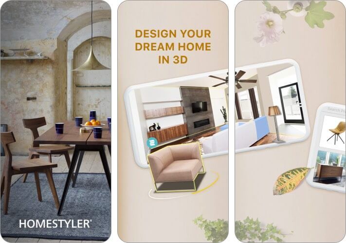 Snimka zaslona aplikacije za uređaje Homestyler za iPhone i iPad