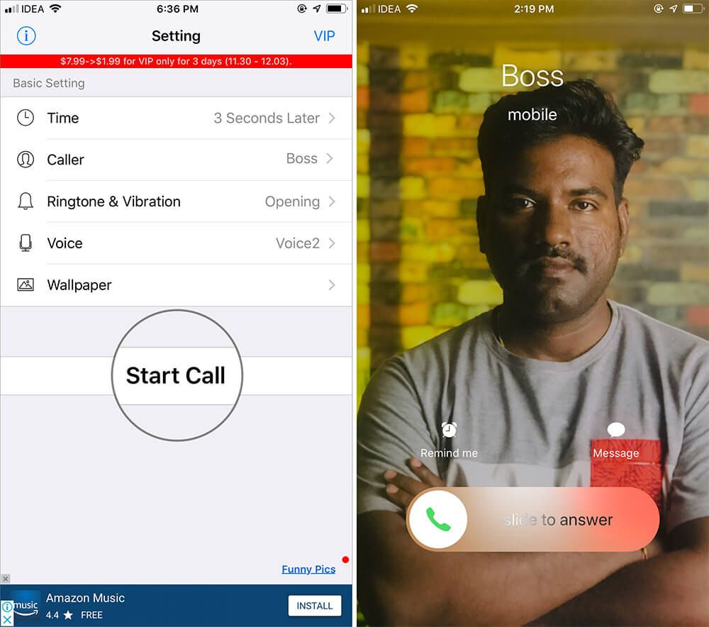 Odbieraj fałszywe połączenia za pomocą aplikacji iPhone Fake Call Plus