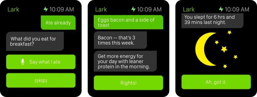 snimka zaslona aplikacije za gledanje jabuka za zdravlje larka