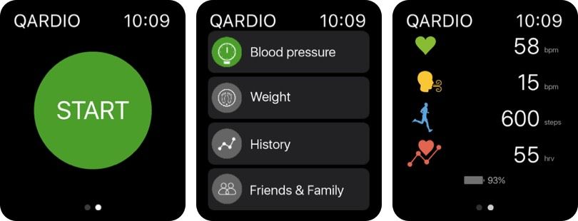 Στιγμιότυπο οθόνης Qardio Heart Health Apple Watch