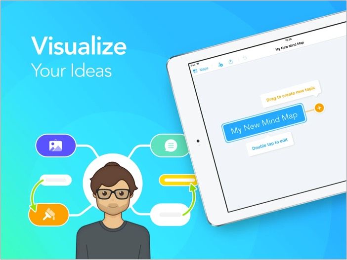 Mapiranje uma - snimka zaslona aplikacije MindMeister za iPad