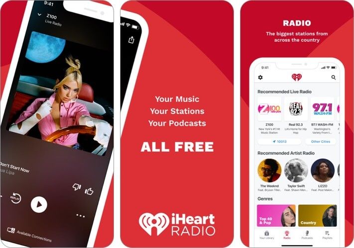 iHeart: Radio, Musikk, Podcasts iPhone CarPlay App Skjermbilde