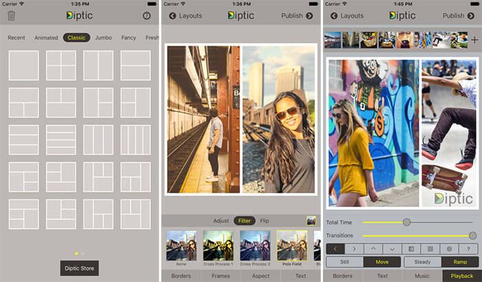 Diptic Collage Creazione di schermate di app per iPhone e iPad