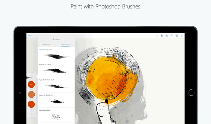 Skjermbilde av Adobe Photoshop Sketch Drawing iPad App