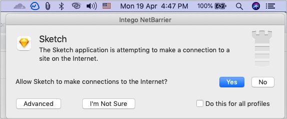 NetBarrier žiada o povolenie aplikácie na nadviazanie spojenia