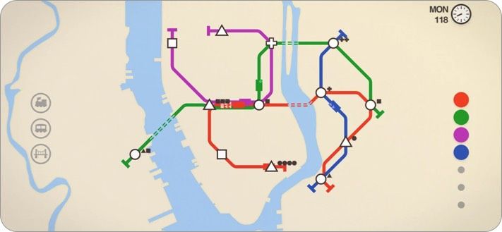 mini metro indie žaidimo ekrano kopija