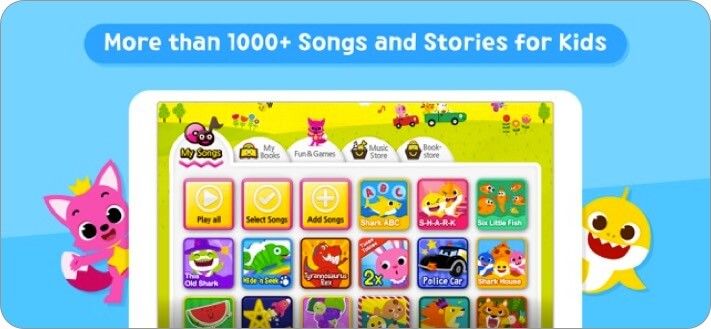 Captura de pantalla de les millors cançons infantils de tauró nadó per a iPhone i iPad