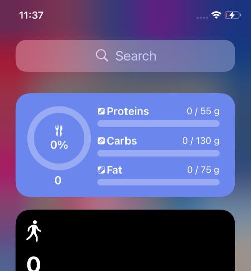 Tredjeparts widget for kalori for iOS 14