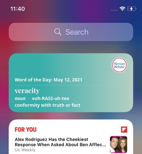 Merriam iOS-app-widget