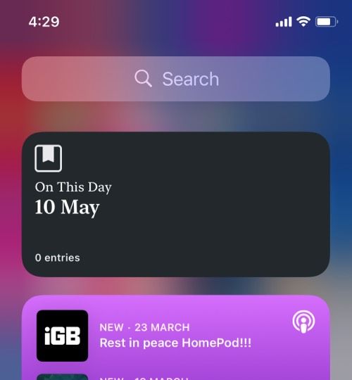 Day One Journal tredjeparts widget for iOS 14