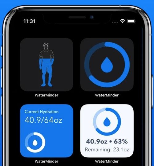 WaterMinder tredjeparts iOS 14-widget