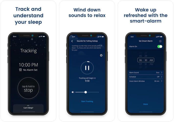 Skjermbilde av SleepScore iPhone Sleep Tracking App