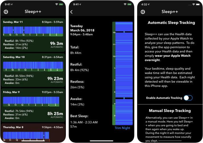 Sleep ++ Sleep Tracking App for iPhone og Apple Watch Skjermbilde