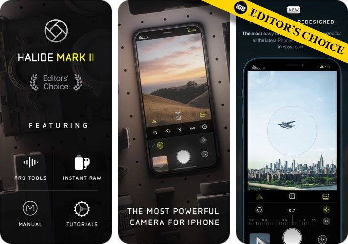 Mark II iPhone kamera app skjermbilde