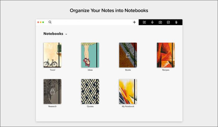Zoho NotebookMacノート作成アプリのスクリーンショット