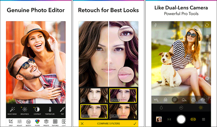 Filterra Fotofilter och effekter iPhone och App skärmdump
