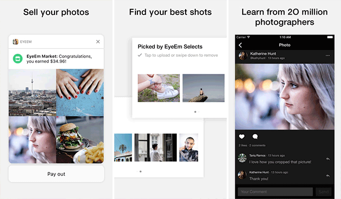 EyeEm Photo Filters and Effects iPhone och App Screenshot