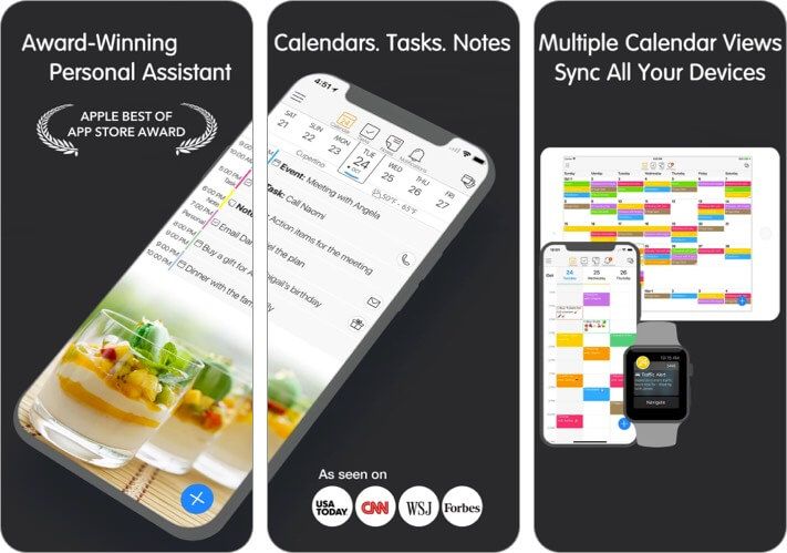 24me iPhone और iPad कैलेंडर ऐप स्क्रीनशॉट