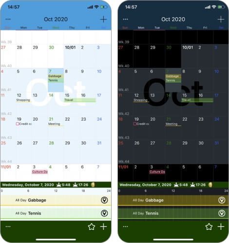 Kalender Z iPhone og iPad App Skjermbilde