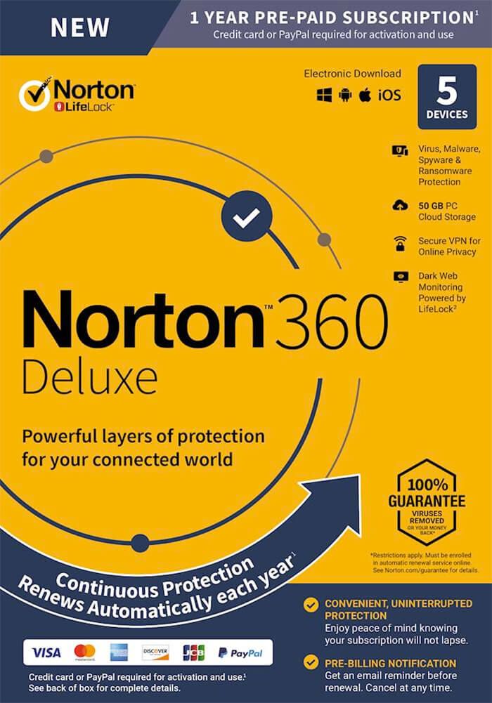 Norton 360 Deluxe - platený antivírusový softvér pre Mac