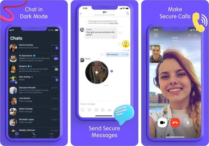 Viber Messanger Video Chat iPhone og iPad App Skjermbilde