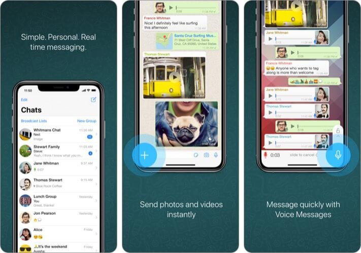 WhatsApp Video Chat iPhone og iPad App Skjermbilde