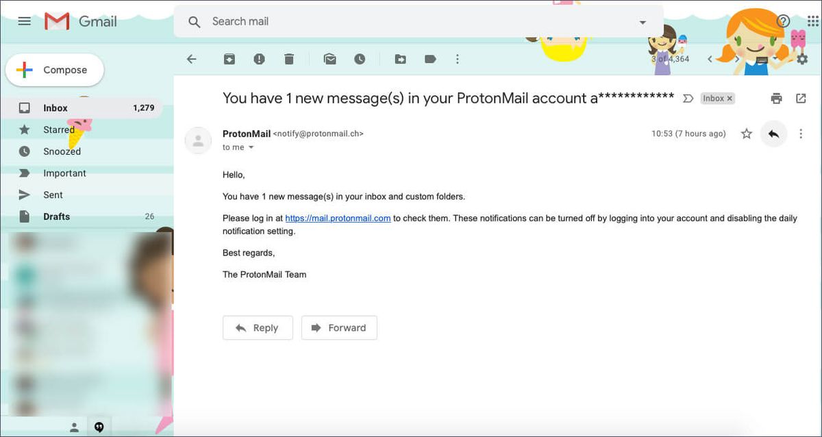 Oznámenia ProtonMail o alternatívnom e-mailovom ID